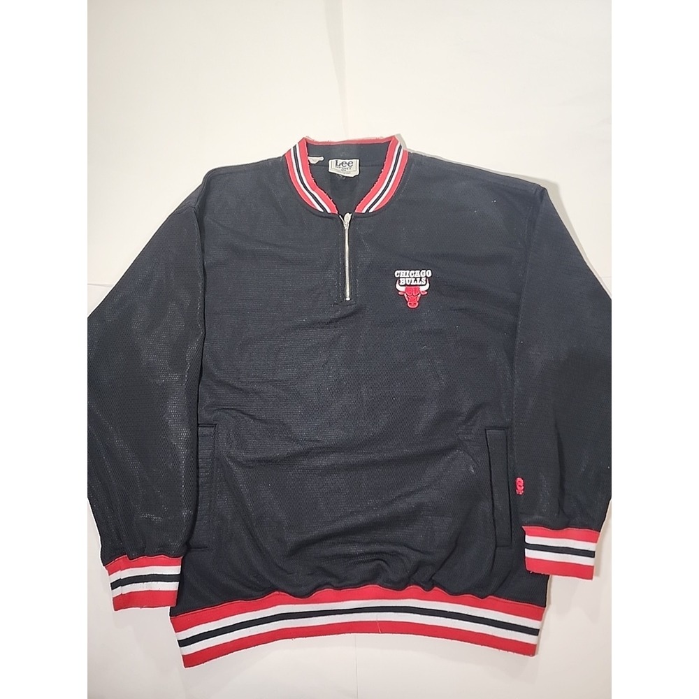 Vintage Chicago Bulls Lee‎ Sport Nutmeg Pullover 1/4 Zip Long Sleeve Size XL